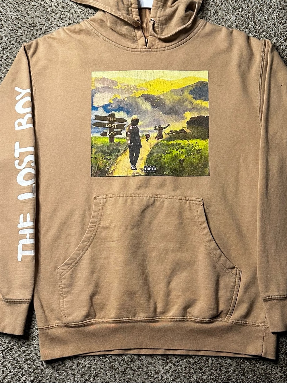 The Lost Boy Cordae Graphic Hoodie - Tan Men's Pullover Sweater